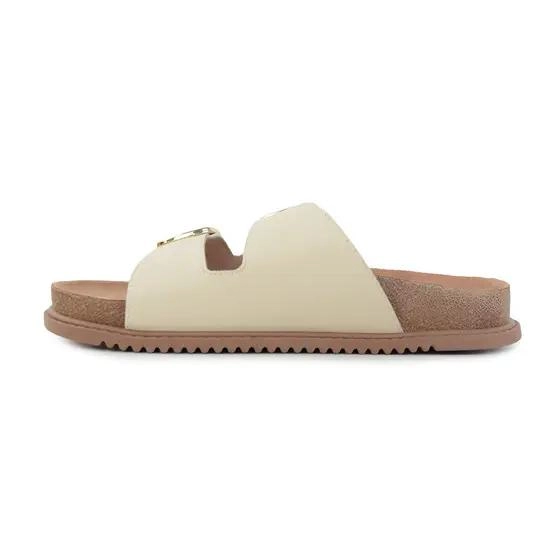 Chinelo Beira Rio Flat Feminino Creme