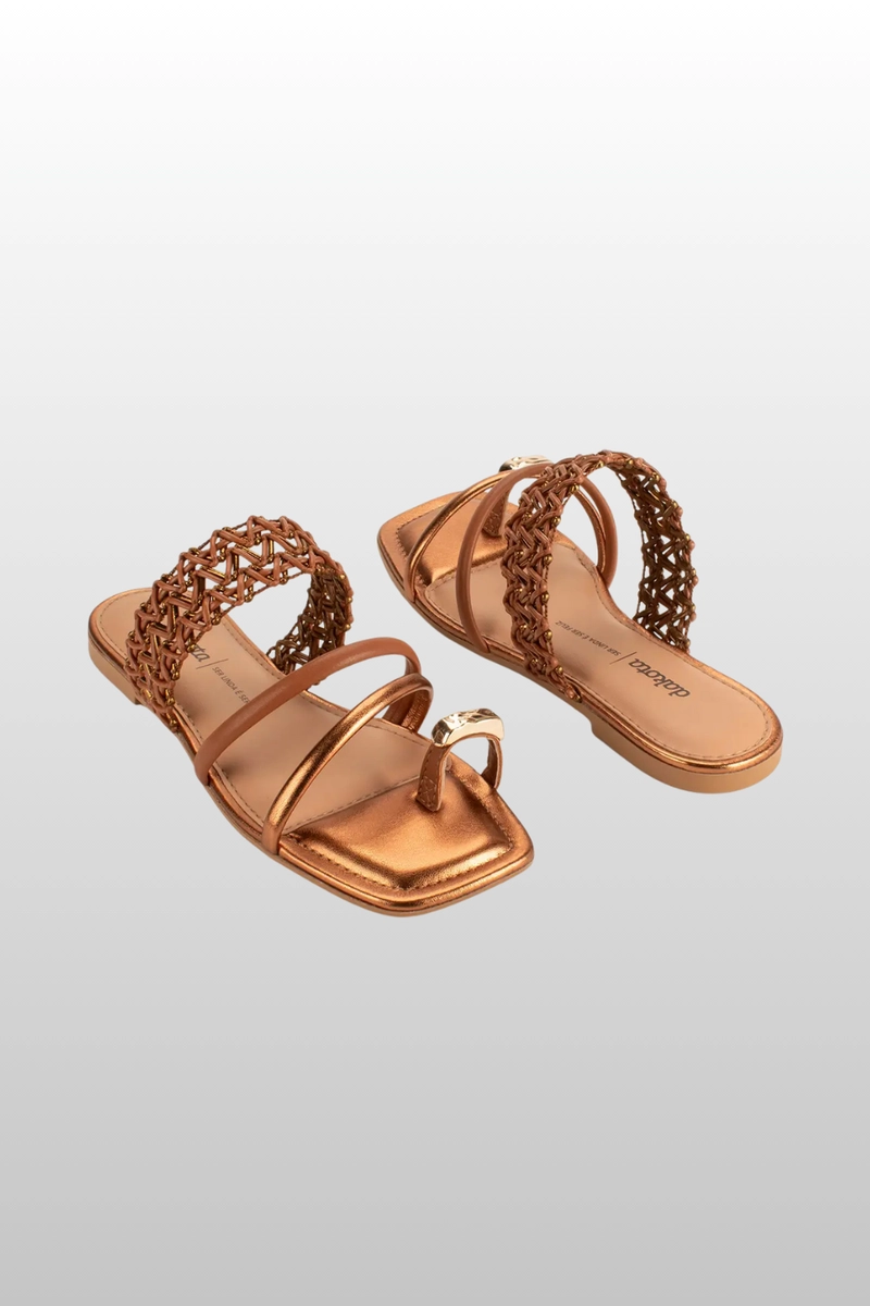 Chinelo Dakota Rasteira Anel Feminino Mascavo