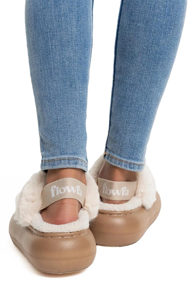 Chinelo Flowfa Pano com Elástico e Pelos Zara