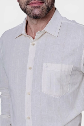 Camisa Masculina em Linho Manga Longa Pitt Camisa Masculina em Linho Manga Longa Pitt