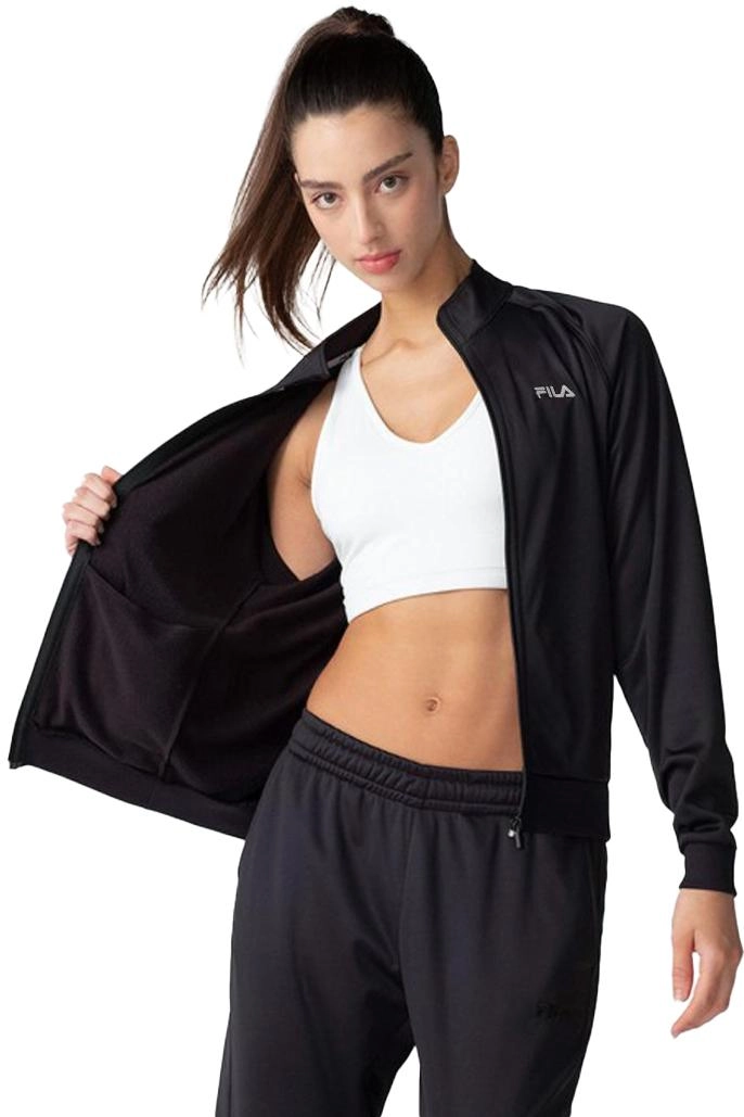 Conjunto Agasalho Fila Helanca Feminino Preto Conjunto Agasalho Fila Helanca Feminino Preto