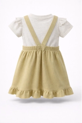 Conjunto Salopete Coccinelle Bebê Bordado Feminino 