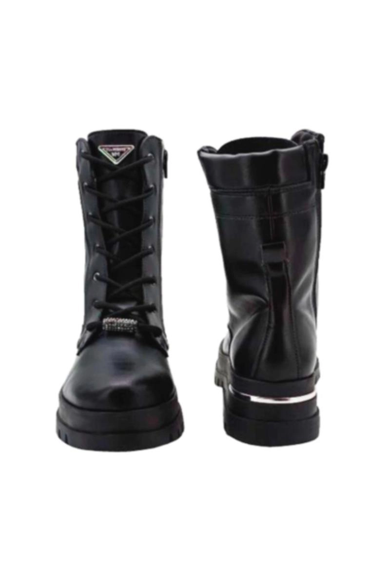 Coturno Via Marte Flatform Tratorado Metal Feminino Preto Coturno Via Marte Flatform Tratorado Metal Feminino Preto
