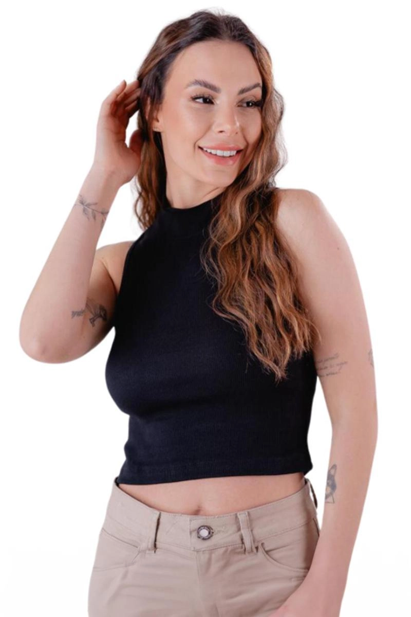 Cropped Crocker Canelado Feminino