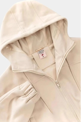 Jaqueta Crocker Cropped Lã Batida Feminina Areia Jaqueta Crocker Cropped Lã Batida Feminina Areia
