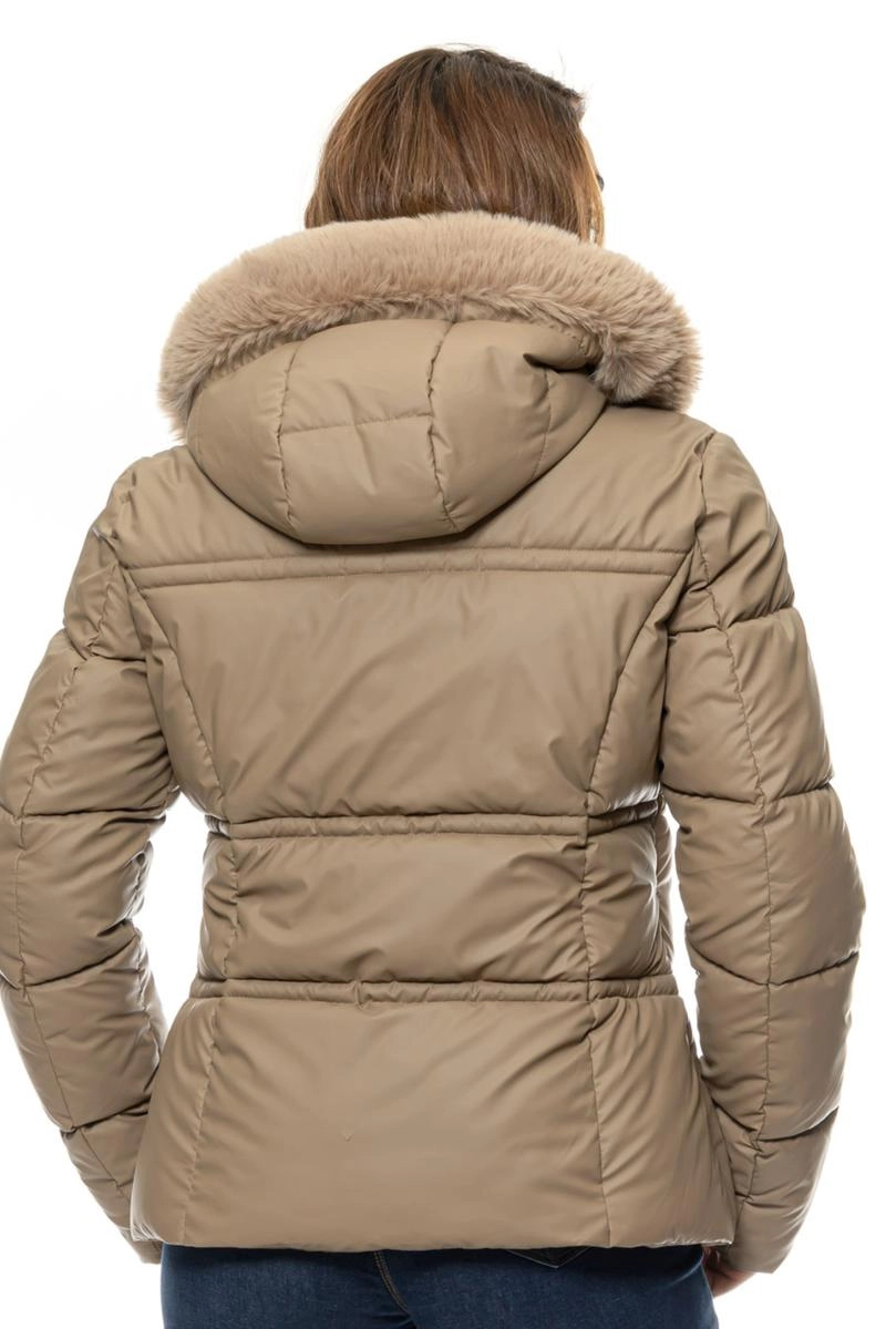 Jaqueta Crocker Puffer Forrada Feminina Areia