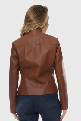 Jaqueta Feminina em PU Forrada Crocker Caramelo Jaqueta Feminina em PU Forrada Crocker Caramelo
