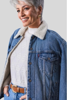 Jaqueta Levis Sherpa Feminina Jeans Jaqueta Levis Sherpa Feminina Jeans