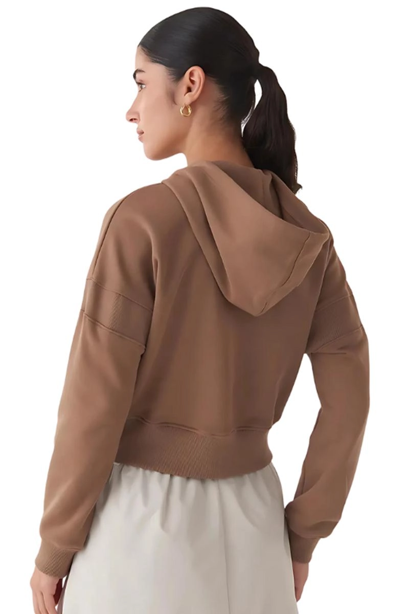 Jaqueta New Balance Cropped Athletics Feminina Marrom
