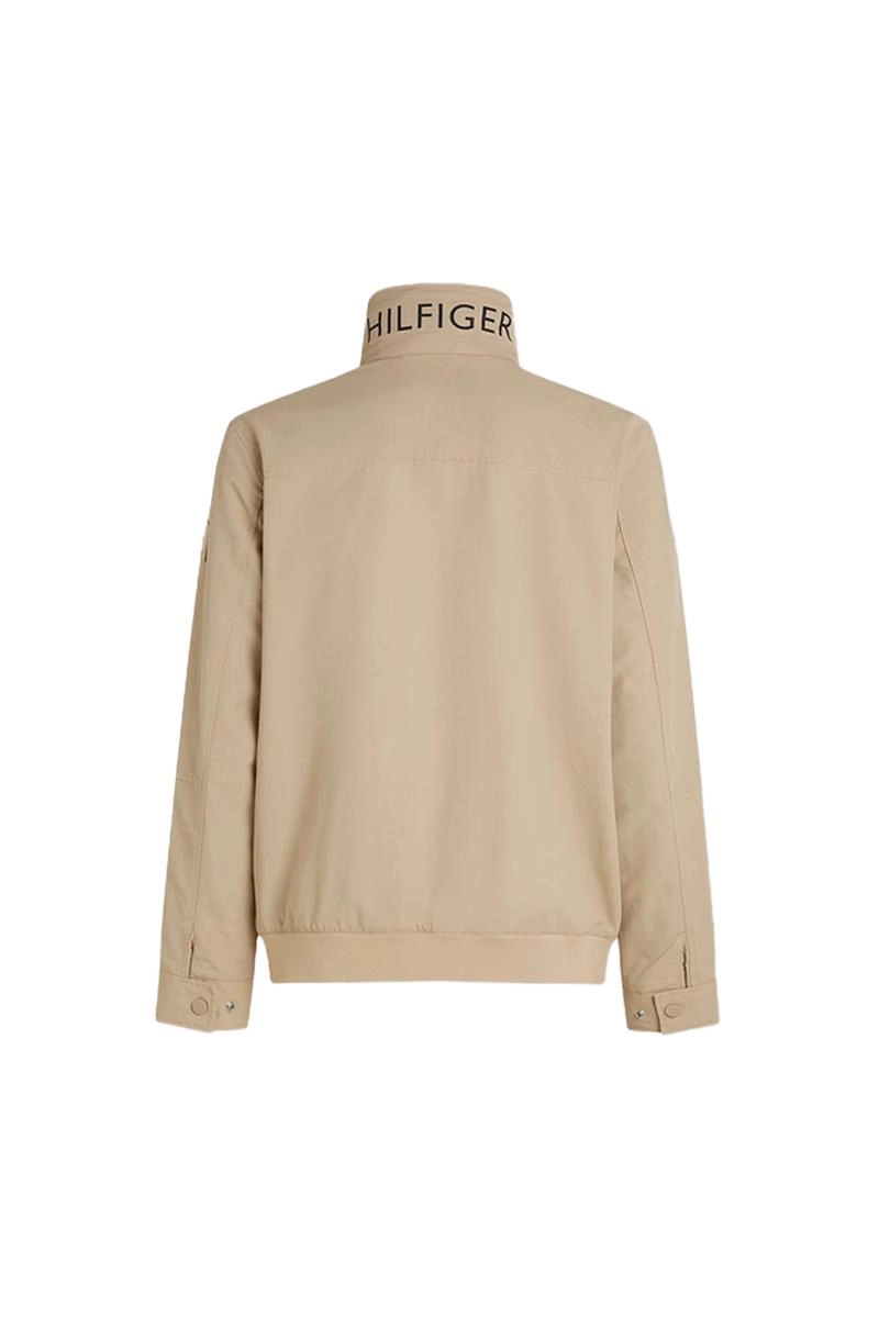 Jaqueta Tommy Hilfiger Zíper Nylon Masculina Bege Jaqueta Tommy Hilfiger Zíper Nylon Masculina Bege