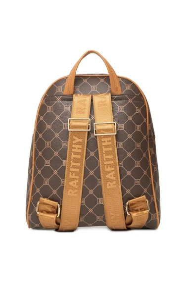 Mochila Feminina Média Rafitthy Monograma Mochila Feminina Média Rafitthy Monograma
