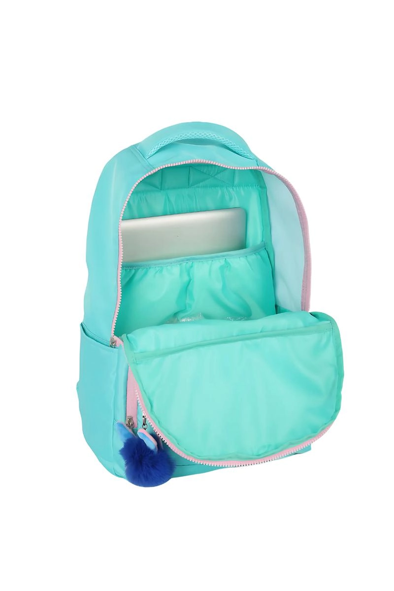 Mochila Luxcel de Costas Stitch De Náilon Turqueza 