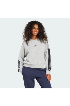 Moletom Careca Feminino Adidas Essentials Cinza Moletom Careca Feminino Adidas Essentials Cinza
