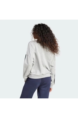 Moletom Careca Feminino Adidas Essentials Cinza Moletom Careca Feminino Adidas Essentials Cinza