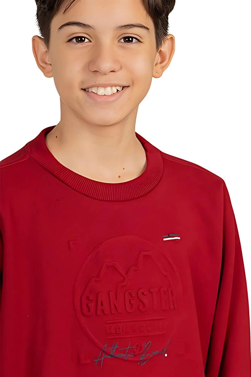 Moletom Gangster Careca Juvenil Masculino Vinho Moletom Gangster Careca Juvenil Masculino Vinho