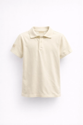 Produto - Polo Rovitex Manga curta Lisa Infantil Masculina Off White