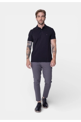 Polo Tommy Hilfiger Manga Curta Masculina Preta Polo Tommy Hilfiger Manga Curta Masculina Preta