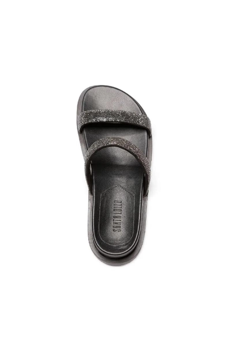 Rasteira Papete Santa Lolla Shiny Flat Brilho Feminina