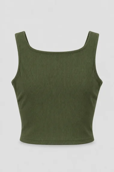 Regata Feminina Cropped Gabip Verde Militar Regata Feminina Cropped Gabip Verde Militar