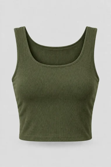 Regata Feminina Cropped Gabip Verde Militar Regata Feminina Cropped Gabip Verde Militar