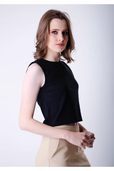 Regata Feminina Cropped Canelada Gabip Preta