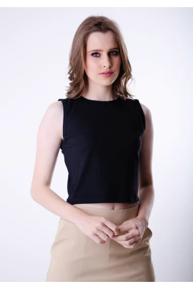 Regata Feminina Cropped Canelada Gabip Preta