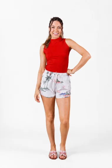Regata Feminina Cropped Sea Brazil Vermelho Telha Regata Feminina Cropped Sea Brazil Vermelho Telha