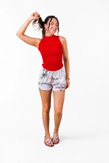Regata Feminina Cropped Sea Brazil Vermelho Telha Regata Feminina Cropped Sea Brazil Vermelho Telha