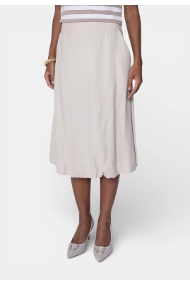 Saia Ellen One Midi Balonê Feminina Areia Saia Ellen One Midi Balonê Feminina Areia
