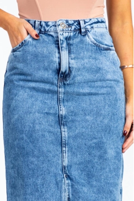Saia Biotipo Midi Jeans Feminino Saia Biotipo Midi Jeans Feminino
