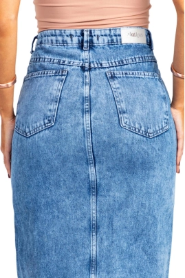 Saia Biotipo Midi Jeans Feminino Saia Biotipo Midi Jeans Feminino