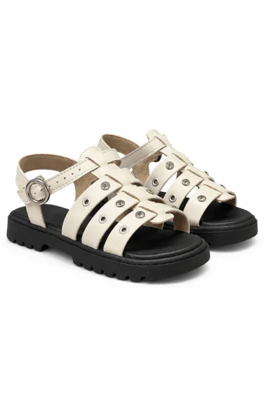 Sandália Feminina Flatform Moleca Tratorada Off White