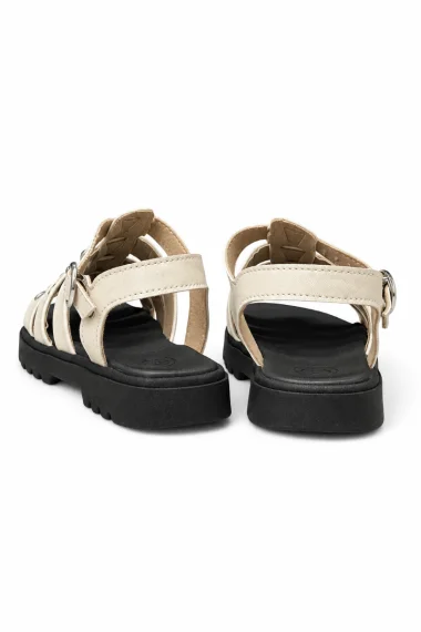 Sandália Feminina Flatform Moleca Tratorada Off White