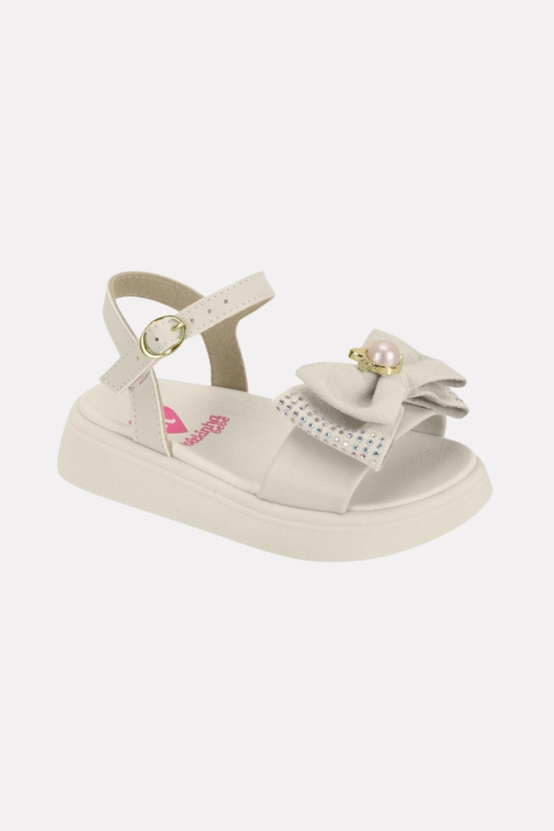 Sandália Molekinha Flat Infantil Feminina Branco Off Sandália Molekinha Flat Infantil Feminina Branco Off