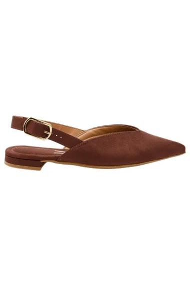 Sapatilha Feminina Bico Fino Camurça Vizzano Chocolate Produto - Sapatilha Feminina Bico Fino Camurça Vizzano Chocolate