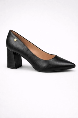 Sapato Vizzano Salto Médio Bico Fino Feminino Preto Produto - Sapato Vizzano Salto Médio Bico Fino Feminino Preto