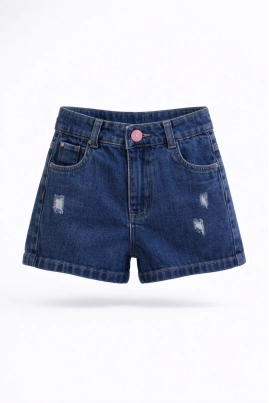 Shorts Garota Lua Botão Juvenil Feminino Jeans Produto - Shorts Garota Lua Botão Juvenil Feminino Jeans