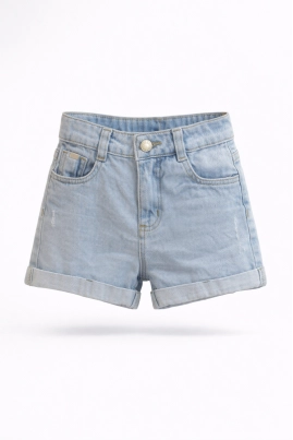 Shorts Garota Lua Infantil Feminino Jeans