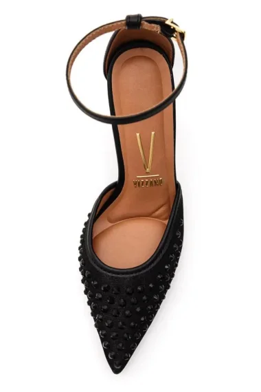 Sapato Scarpin Feminino Vizzano Strass Preto