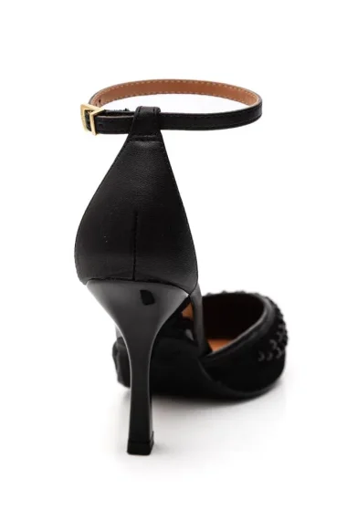 Sapato Scarpin Feminino Vizzano Strass Preto
