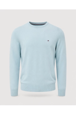 Suéter Tommy Hilfiger Clássico Gola C Azul Bebê Suéter Tommy Hilfiger Clássico Gola C Azul Bebê