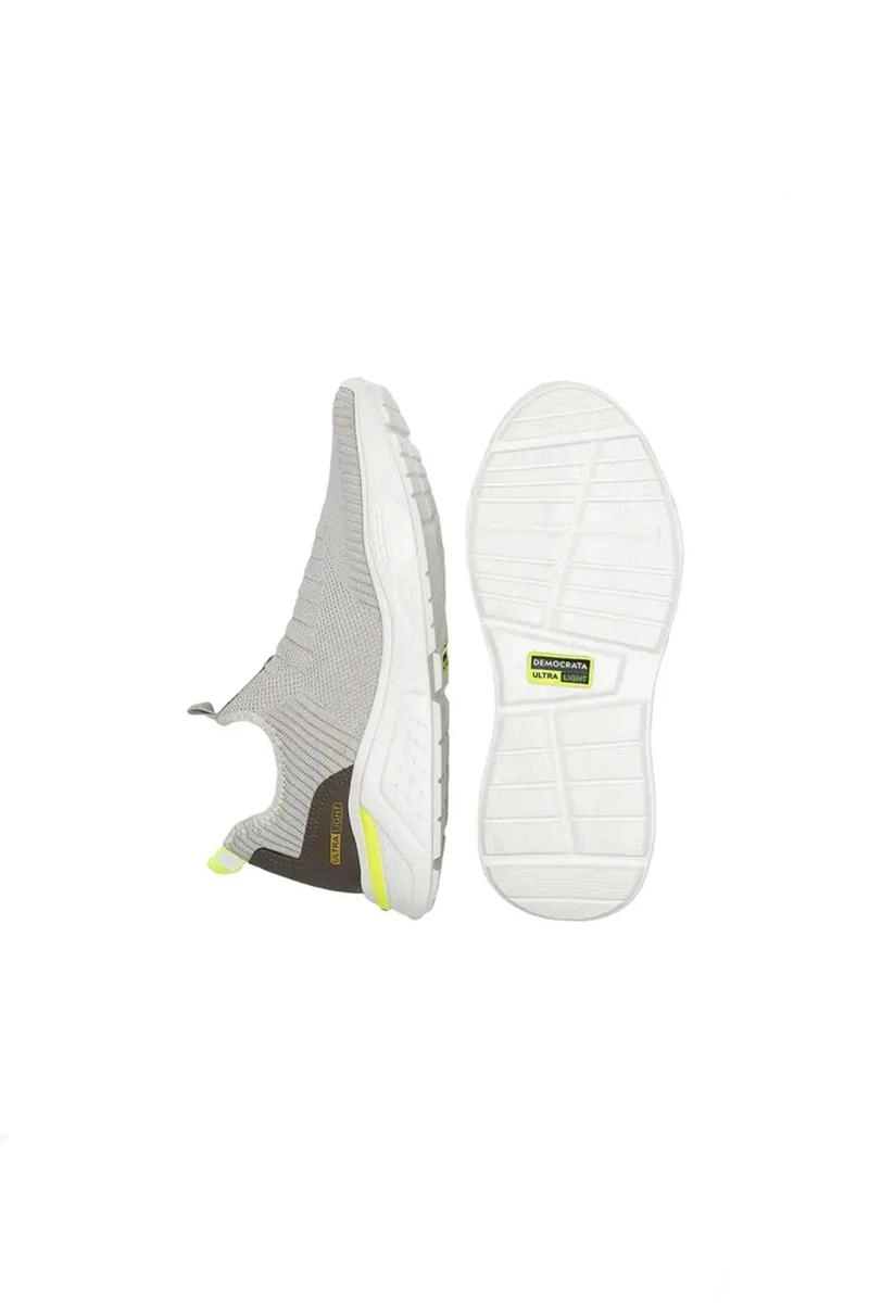 Tênis Democrata Casual Slip Knit Masculino Branco Tênis Democrata Casual Slip Knit Masculino Branco
