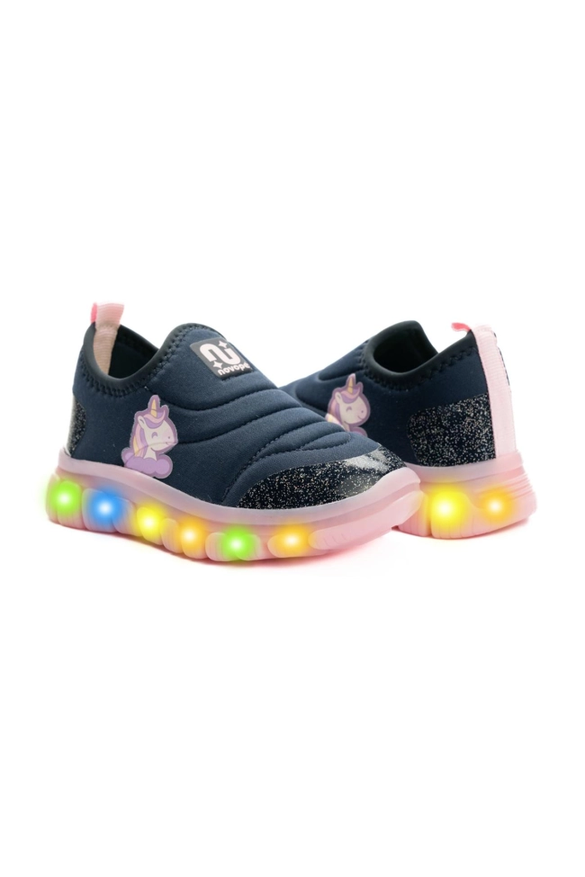Tênis Feminino Infantil Novo Pé Unicórnio LED Tênis Feminino Infantil Novo Pé Unicórnio LED