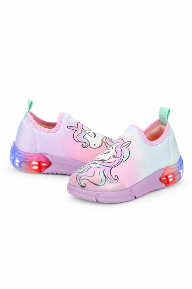 Tênis Infantil Feminino Unicórnio Luz De Led Bibi Space Tênis Infantil Feminino Unicórnio Luz De Led Bibi Space
