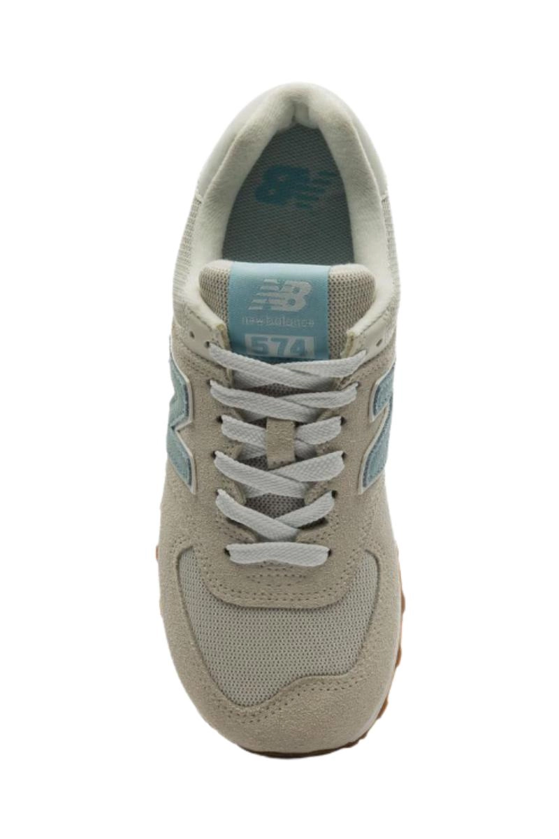 Tênis New Balance 574 Feminino Bege e Azul Tênis New Balance 574 Feminino Bege e Azul