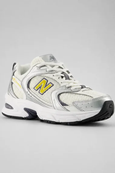 Tênis New Balance Unissex 530 Prata e Amarelo Tênis New Balance Unissex 530 Prata e Amarelo