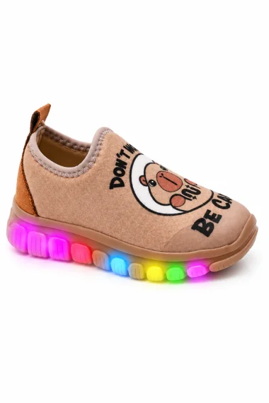 Tênis Novopé Soft Tech Led Infantil Capivara Marrom Tênis Novopé Soft Tech Led Infantil Capivara Marrom