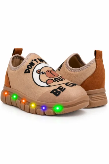 Tênis Novopé Soft Tech Led Infantil Capivara Marrom Tênis Novopé Soft Tech Led Infantil Capivara Marrom