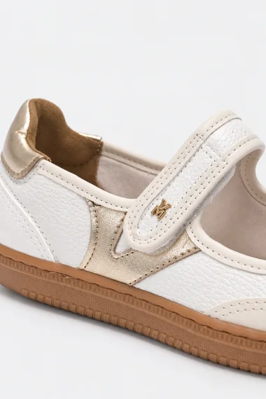 Tênis Sapatilha Feminino Via Marte Dourado Off white Tênis Sapatilha Feminino Via Marte Dourado Off white