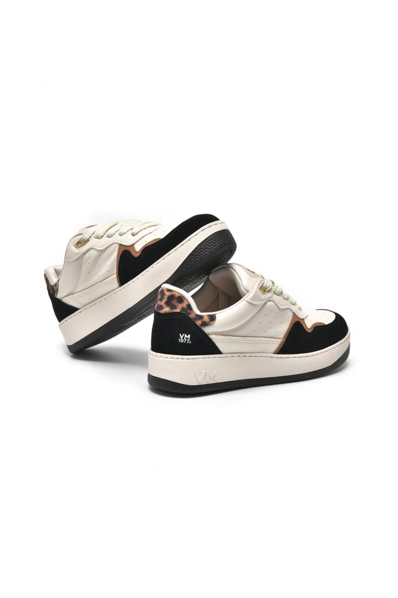 Tênis Via Marte Casual Onça Print Feminino Preto Marfim
